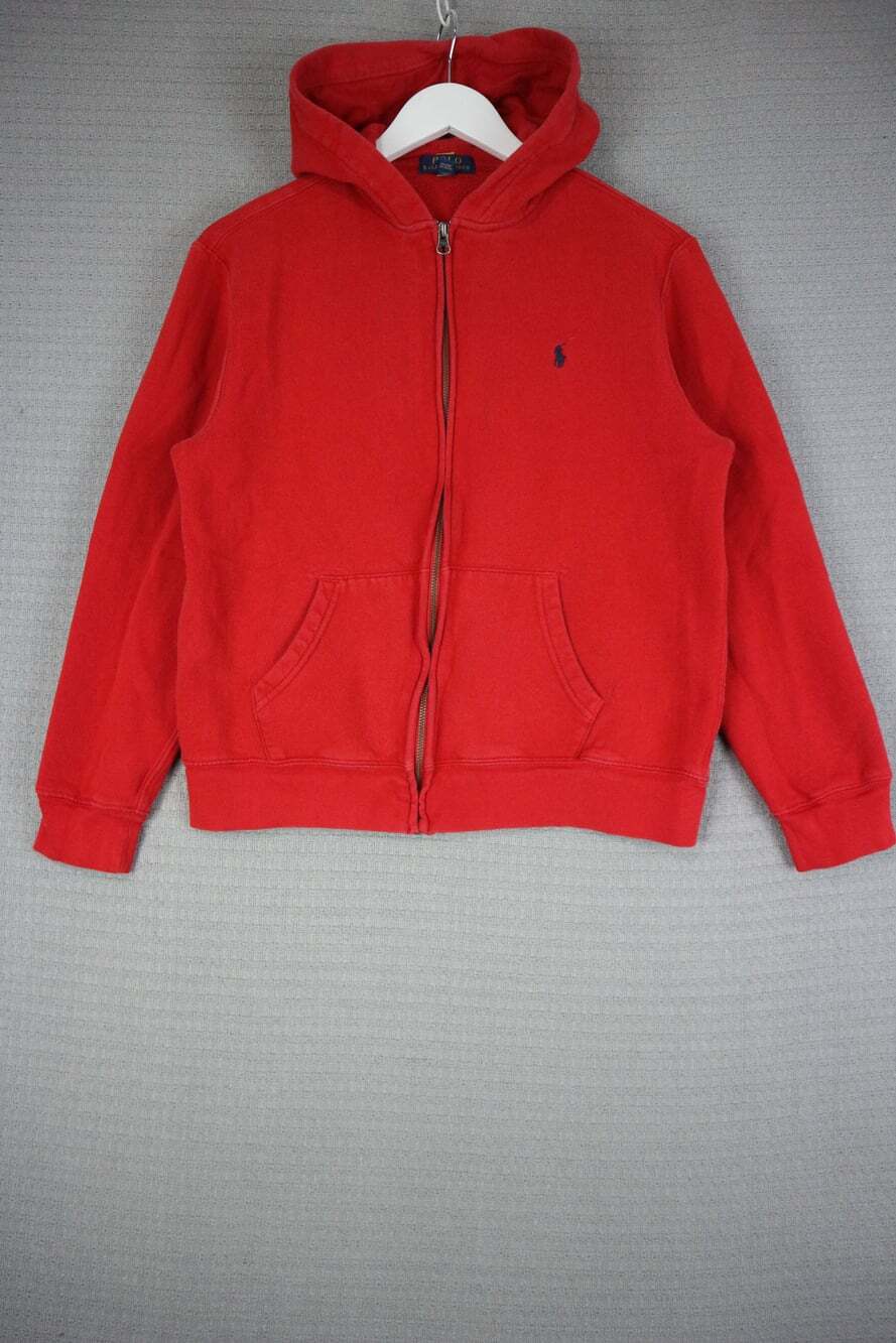 Polo Ralph Lauren Red Zip Up Hoodie Sweatshirt Boys XL (18-20) Pony Logo